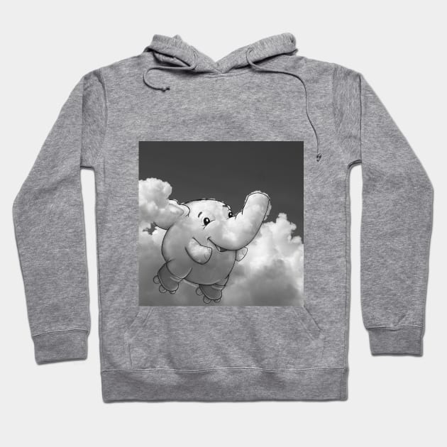 Elephant on roller skates Hoodie by Rayando Nubes
